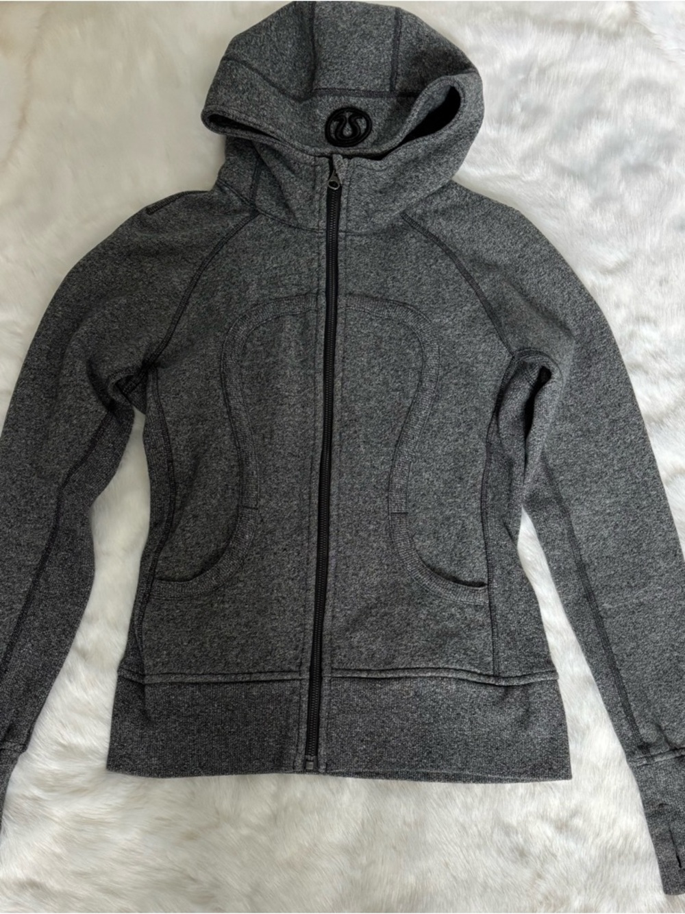 lululemon Black Hoodie with Silver Size Dot